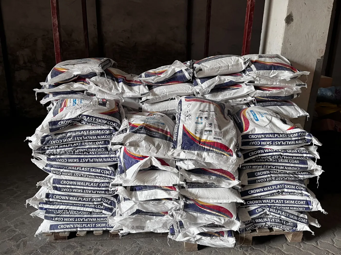 Wallplast skim coat bags prepared for supply